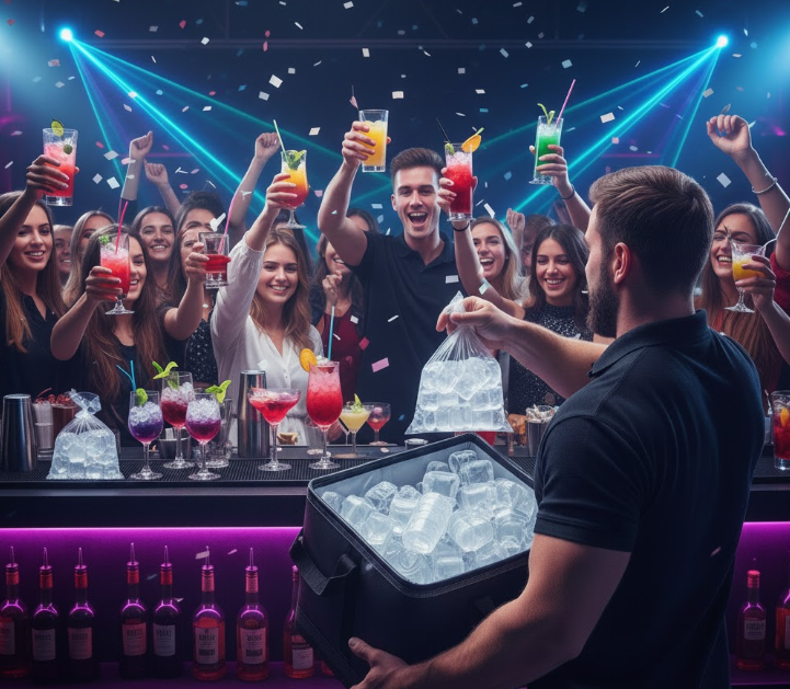 Livraison express de glaçons pour discothèque à Évry en Essonne