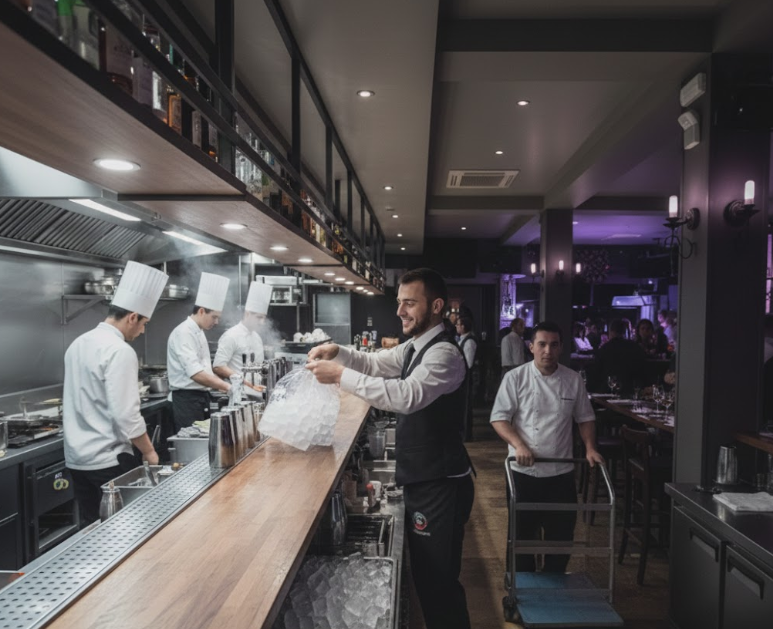 Livraison de glaçons pour bar et restaurant à Paris