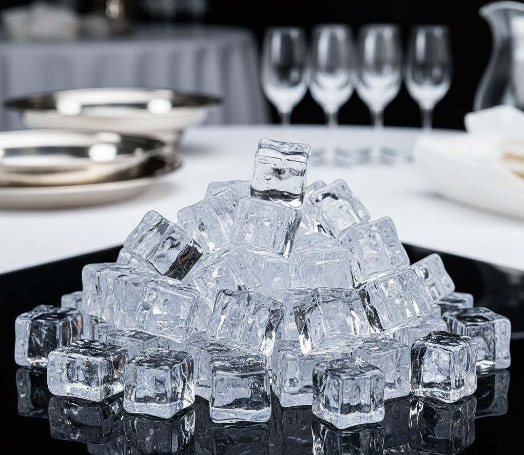 Glaçons purs en cube pour buffets et cocktails de traiteur, service de livraison Rapide Glaçons