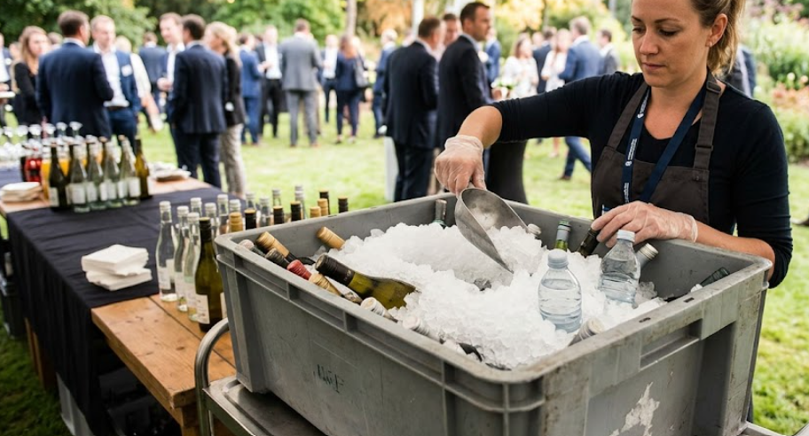 Utilisation de glace industrielle pour le maintien en température
