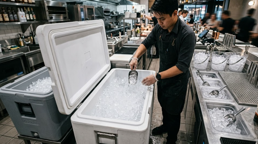 Livraison pour approvisionnement régulier en glaçons destinée aux bars, traiteurs et événements