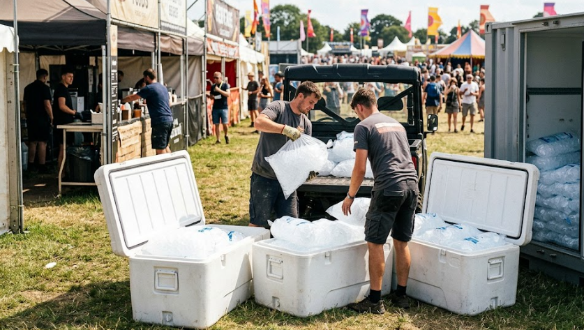 Glace pour festival avec livraison sur site