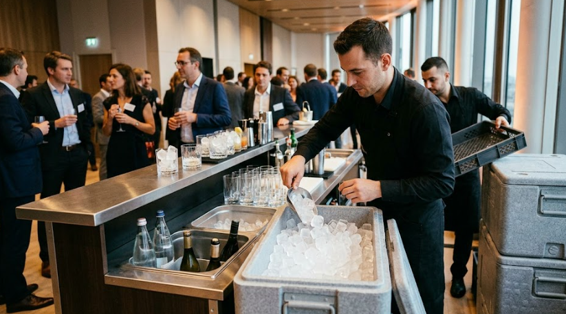 Glaçons pour événement corporate préparés pour un cocktail d’entreprise