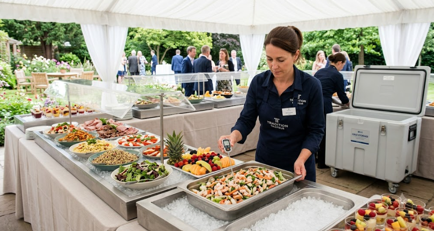 Maintenir un buffet froid en extérieur avec glace et contenants réfrigérés